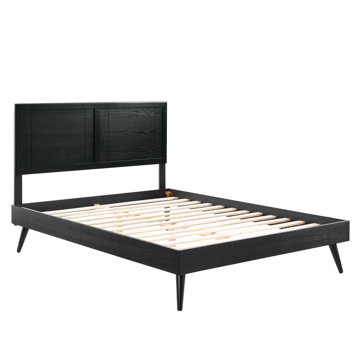 Marlee King Wood Platform Bed With Splayed Legs Black MOD-6629-BLK