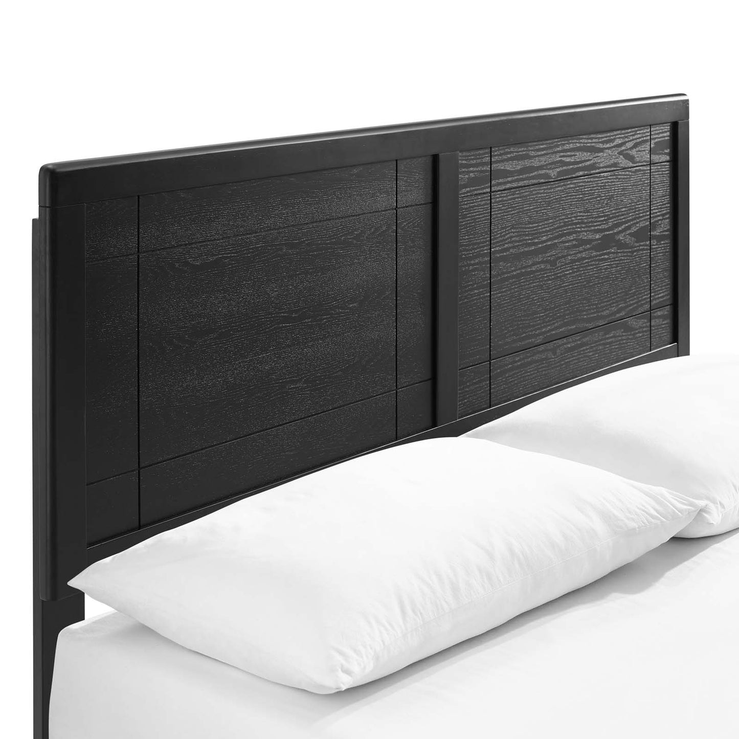 Marlee King Wood Platform Bed With Splayed Legs Black MOD-6629-BLK