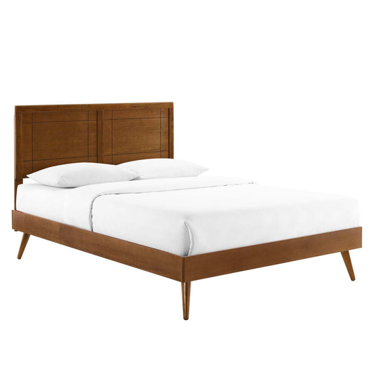 Marlee Twin Wood Platform Bed With Splayed Legs Walnut