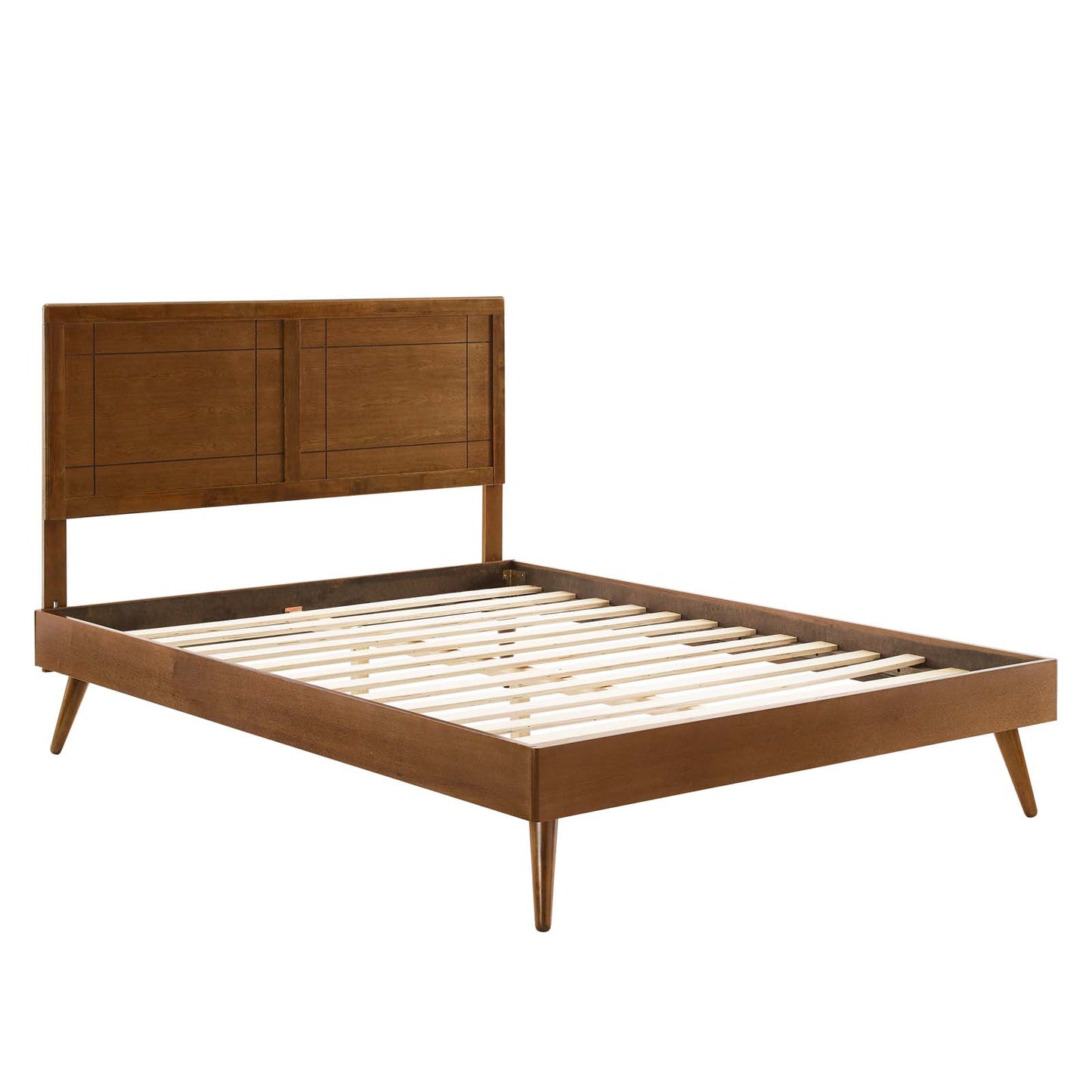 Marlee Twin Wood Platform Bed With Splayed Legs Walnut MOD-6630-WAL