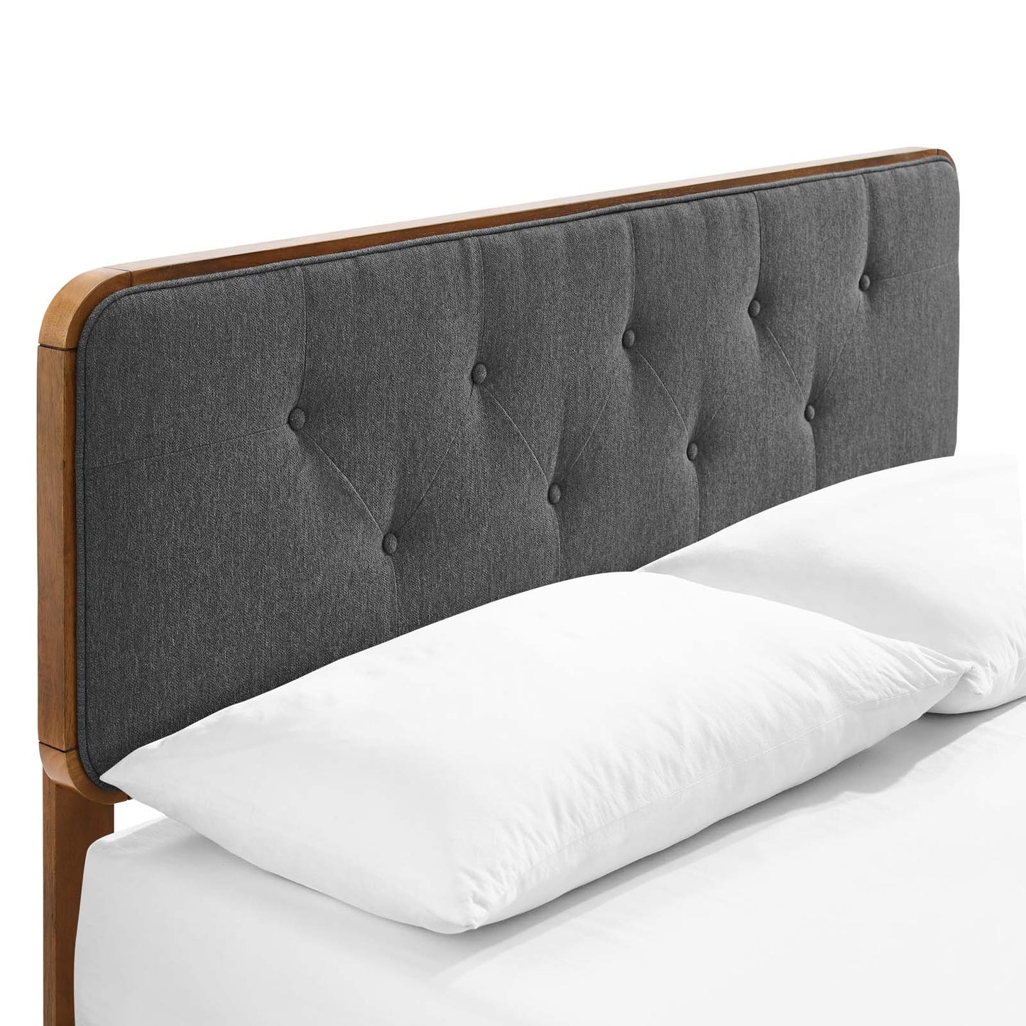 Bridgette Full Wood Platform Bed With Angular Frame Walnut Charcoal MOD-6643-WAL-CHA
