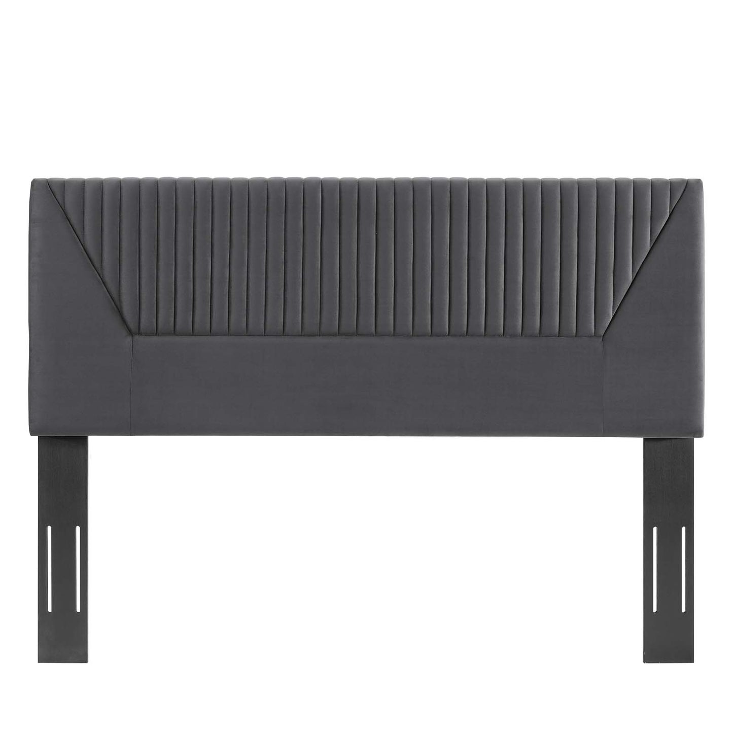 Patience Channel Tufted Performance Velvet Twin Headboard Charcoal MOD-6667-CHA