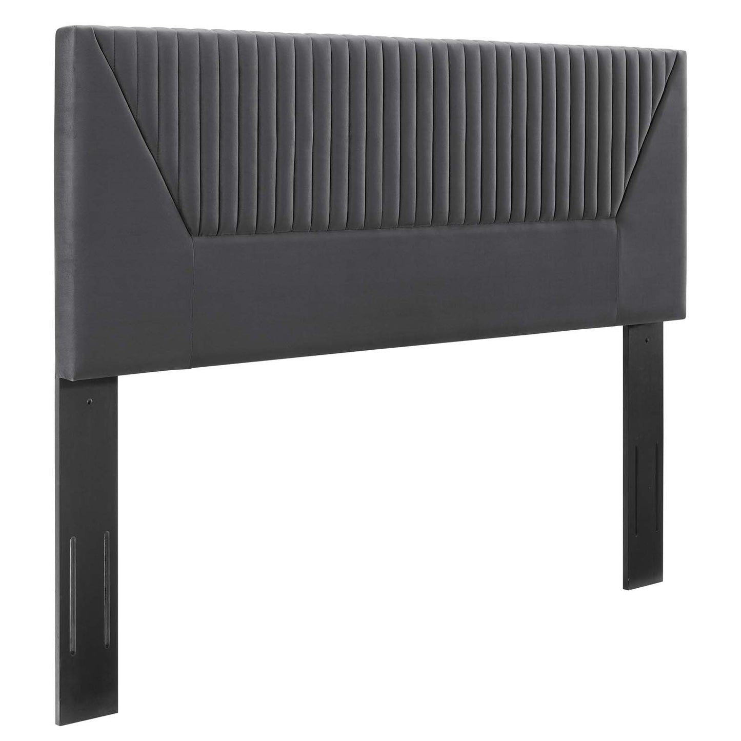 Patience Channel Tufted Performance Velvet King/California King Headboard Charcoal MOD-6669-CHA