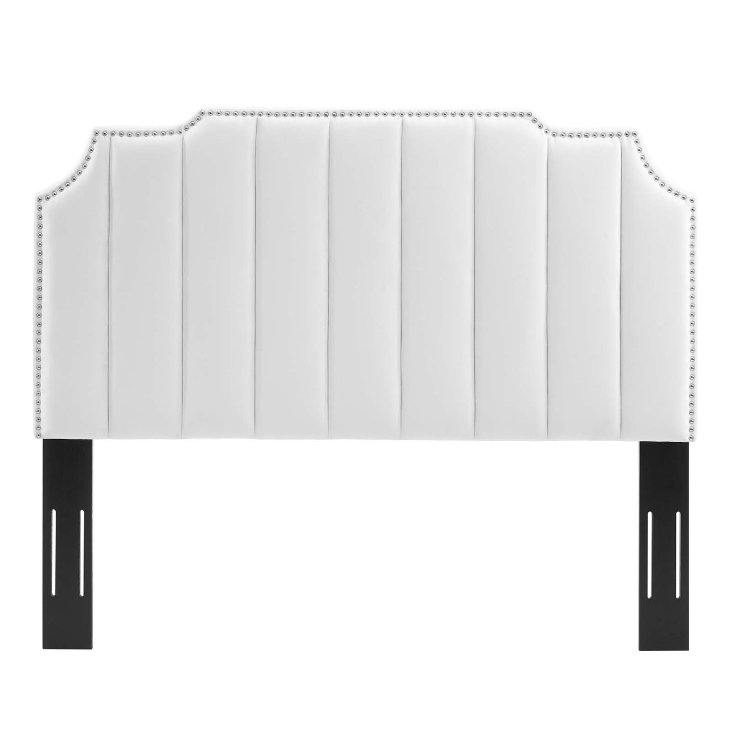 Colette Full Performance Velvet Platform Bed White MOD-6890-WHI