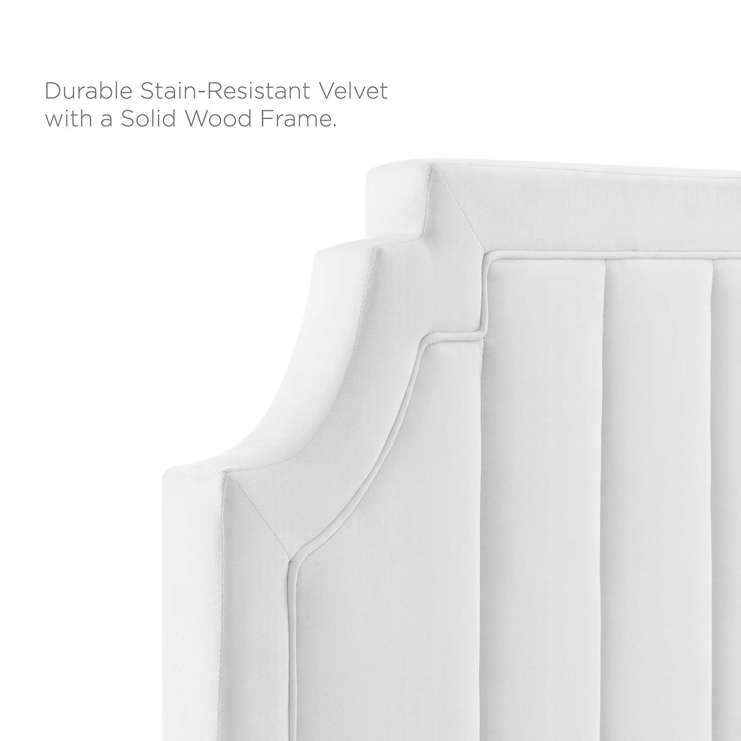 Sienna Performance Velvet Twin Platform Bed White MOD-6908-WHI