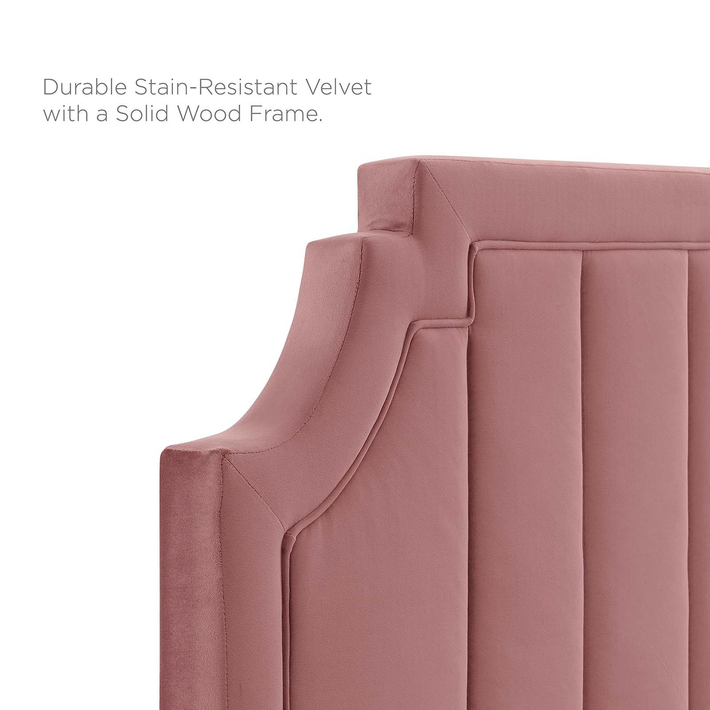 Sienna Performance Velvet Full Platform Bed Dusty Rose MOD-6913-DUS
