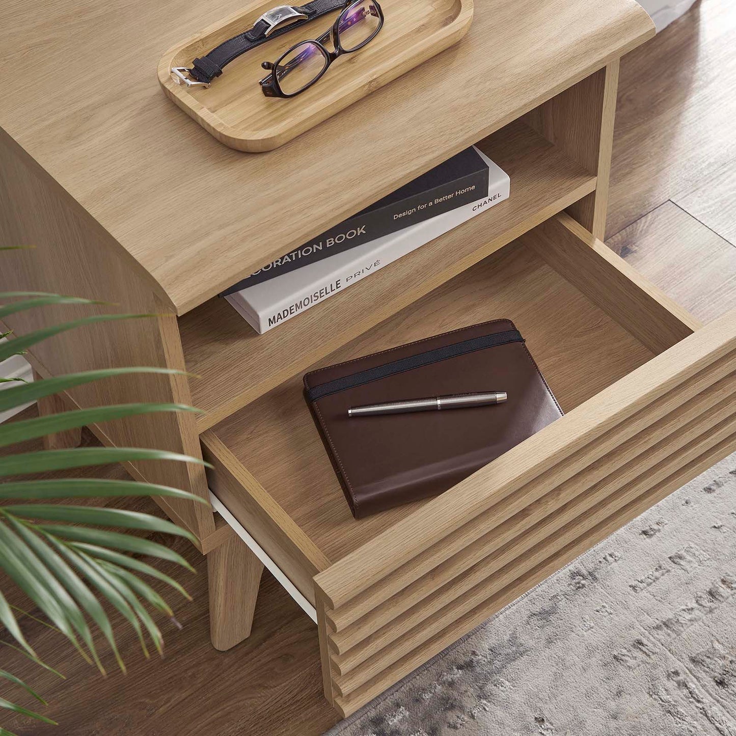 Render Nightstand MOD-7070 - Charcoal, Oak, Walnut Options Available