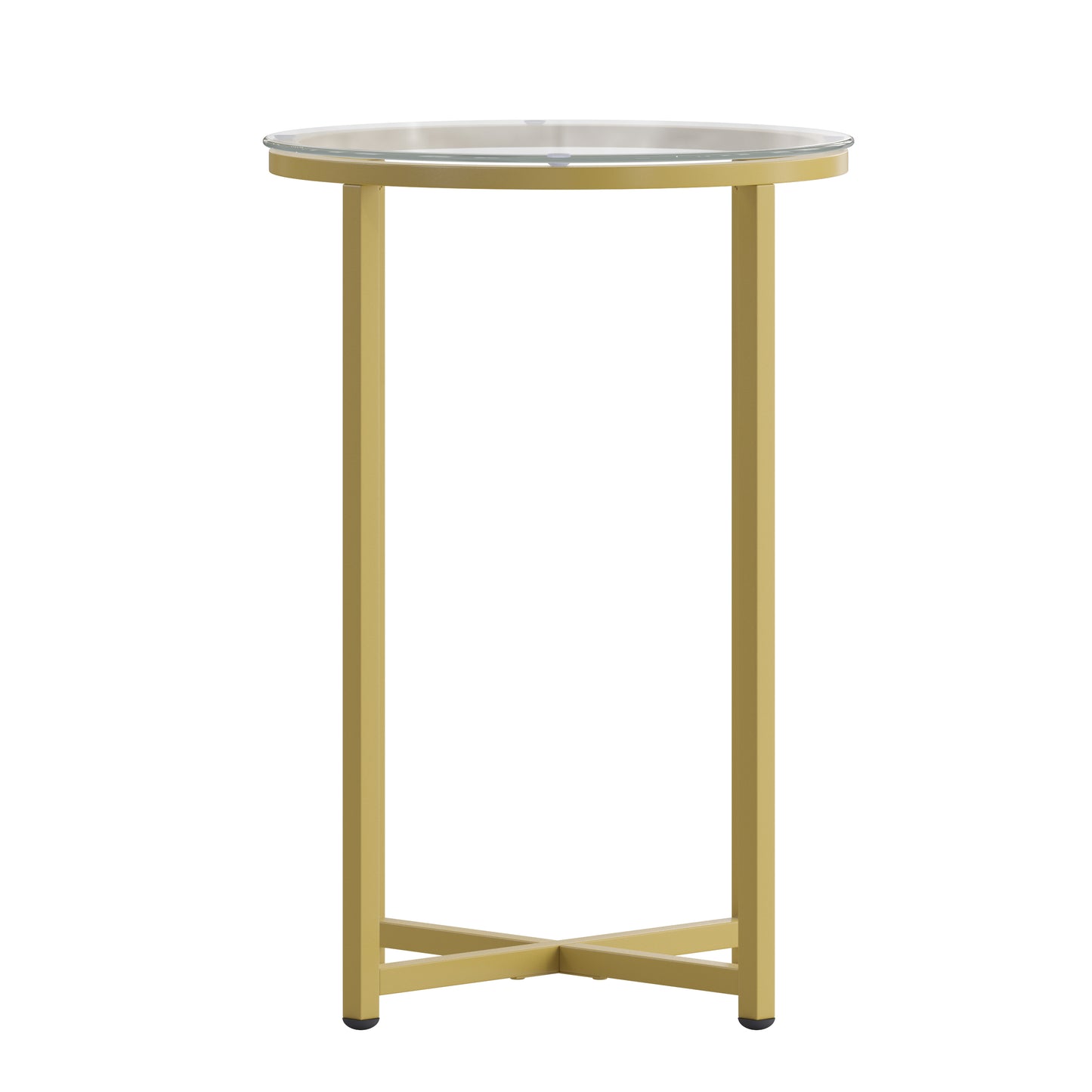 Glass End Table-Gold Frame NAN-JH-1786ET-GG