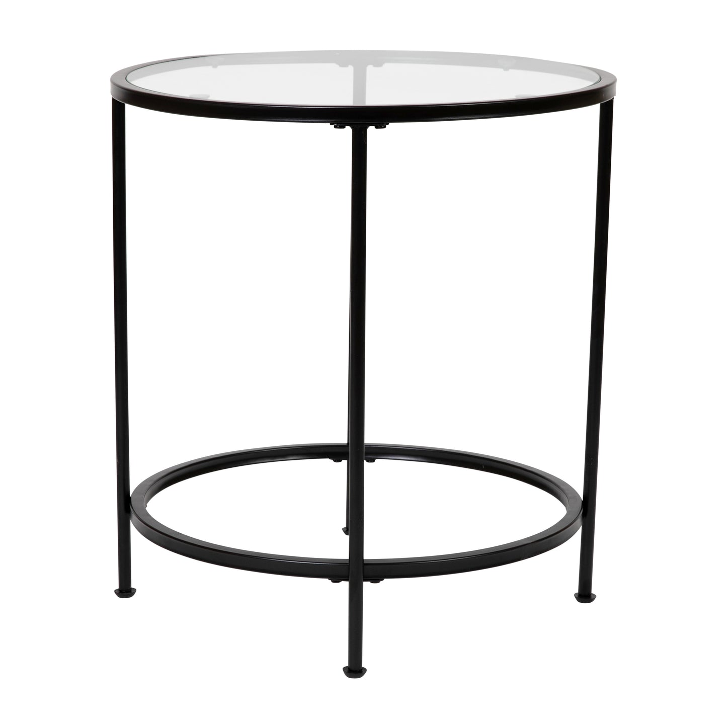 Glass End Table-Black Frame NAN-JN-21750ET-BK-GG