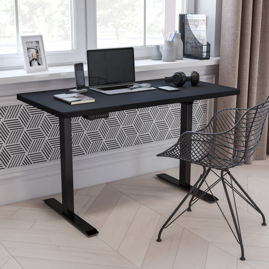 Black Electric Standing Desk NAN-TG-2046-BK-GG