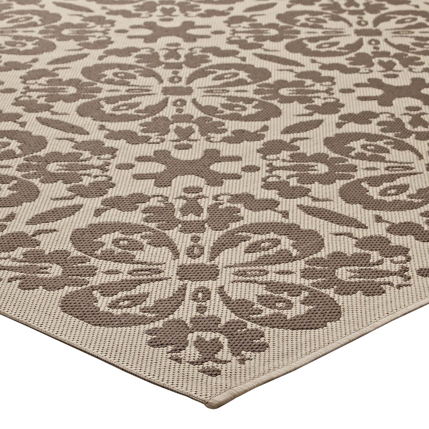 Ariana Vintage Floral Trellis 8x10 Indoor and Outdoor Area Rug Light and Dark Beige R-1142A-810