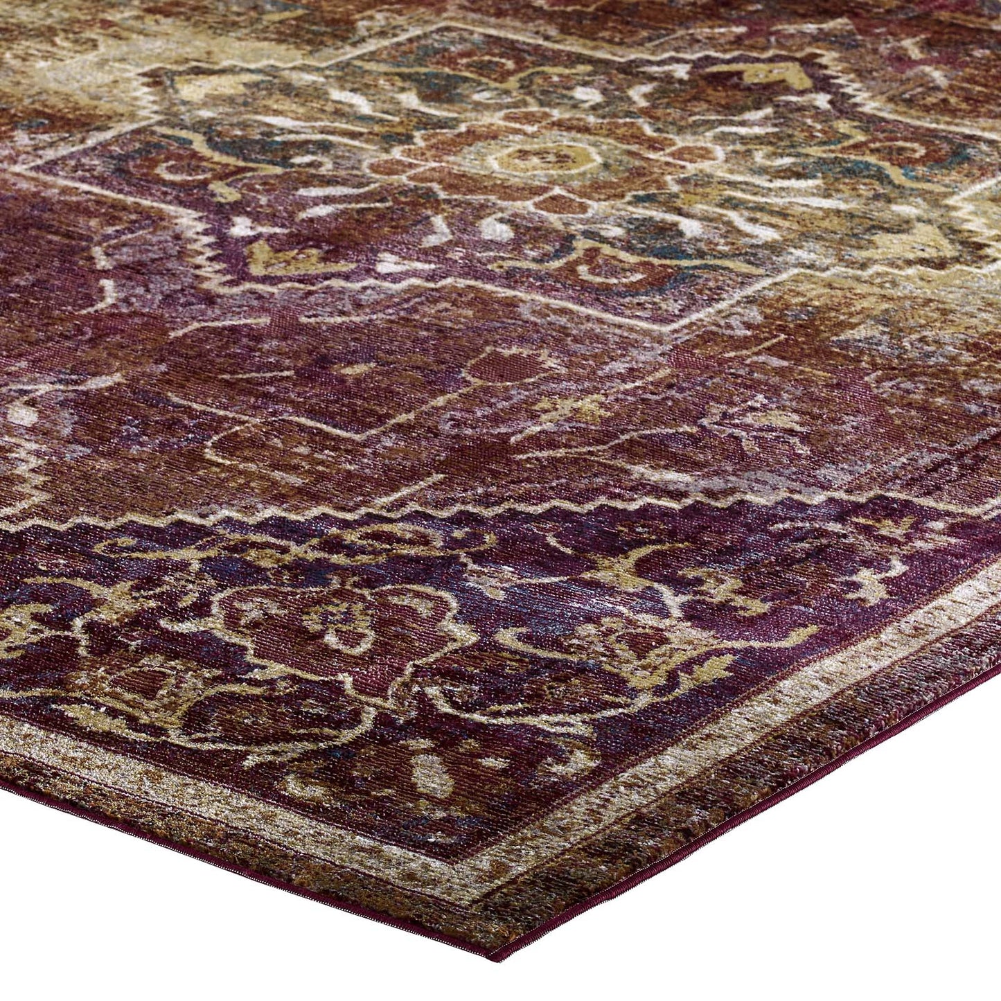 Success Kaede Transitional Distressed Vintage Floral Persian Medallion 4x6 Area Rug Multicolored R-1157A-46