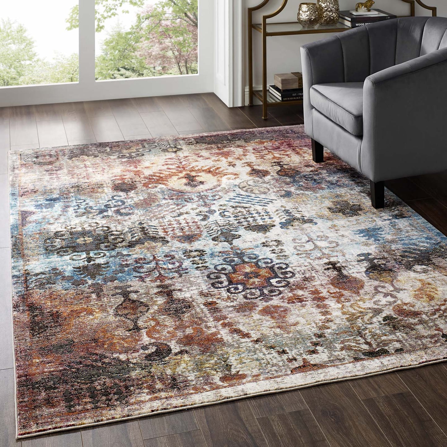 Success Tahira Transitional Distressed Vintage Floral Moroccan Trellis 5x8 Area Rug Multicolored R-1159A-58