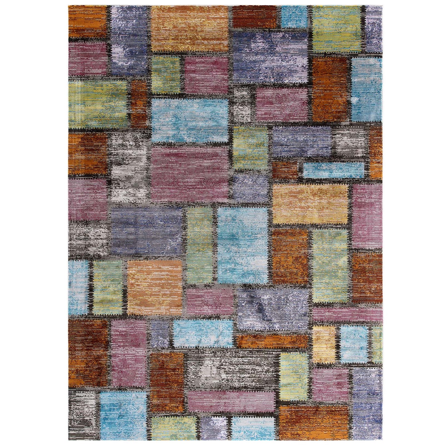 Success Nyssa Abstract Geometric Mosaic 4x6 Area Rug Multicolored R-1162A-46