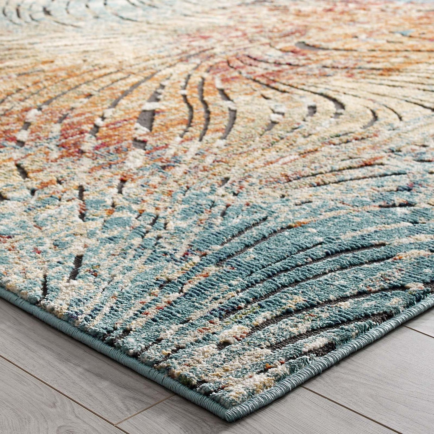 Tribute Ember Contemporary Modern Vintage Mosaic 5x8 Area Rug Multicolored R-1193A-58