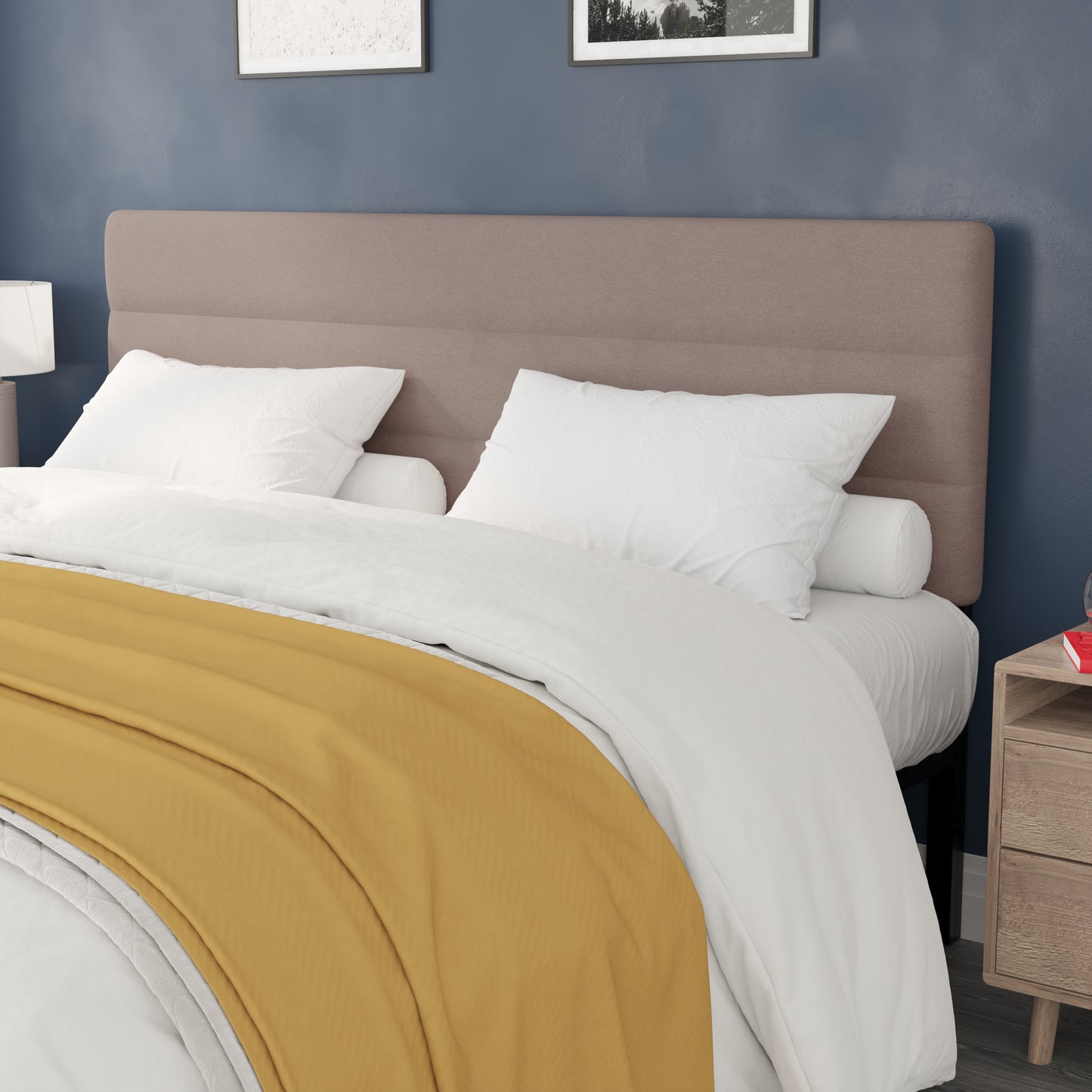 Tufted Headboard - Full, King, Queen, Twin - Blue, Cream, Gray, Taupe