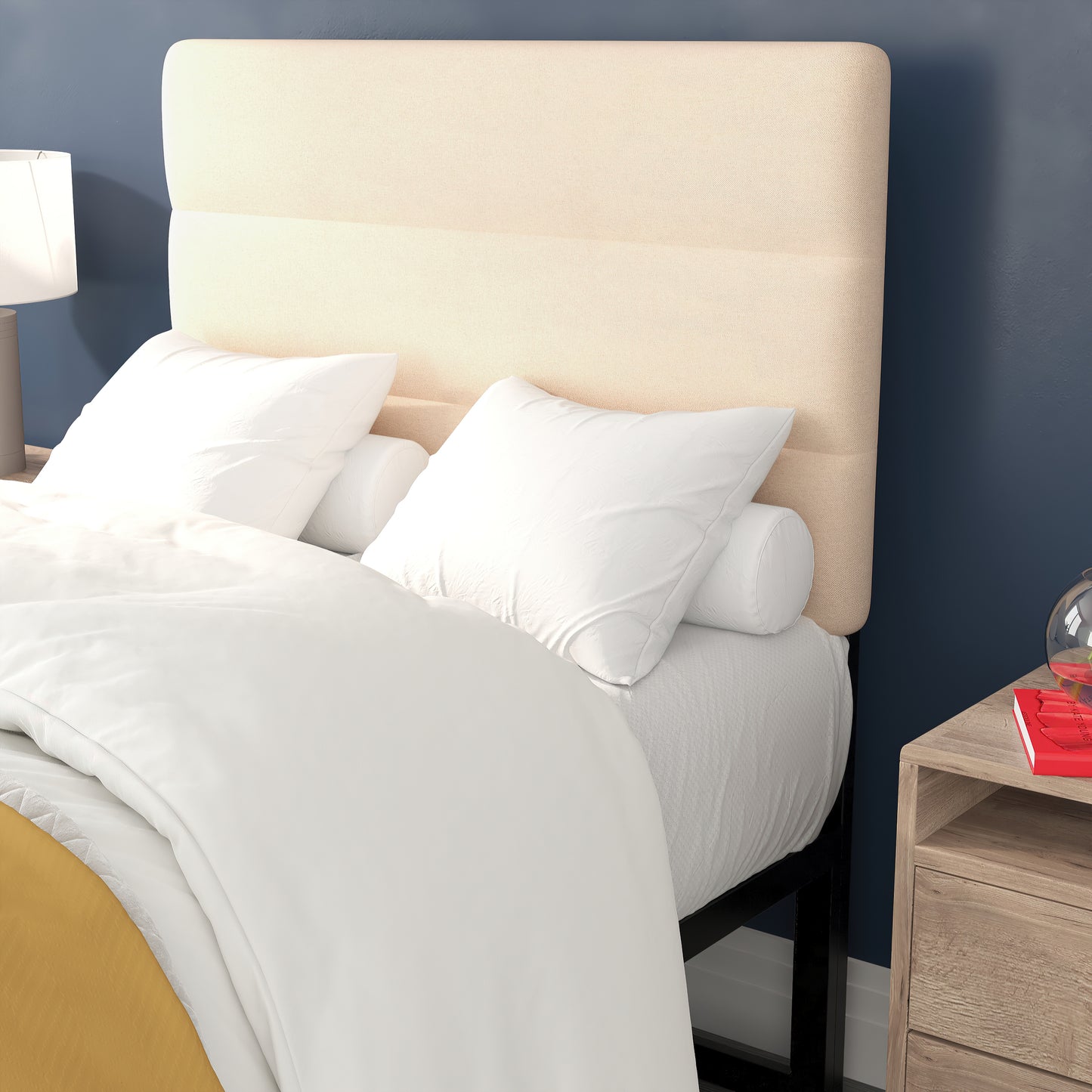 Tufted Headboard - Full, King, Queen, Twin - Blue, Cream, Gray, Taupe