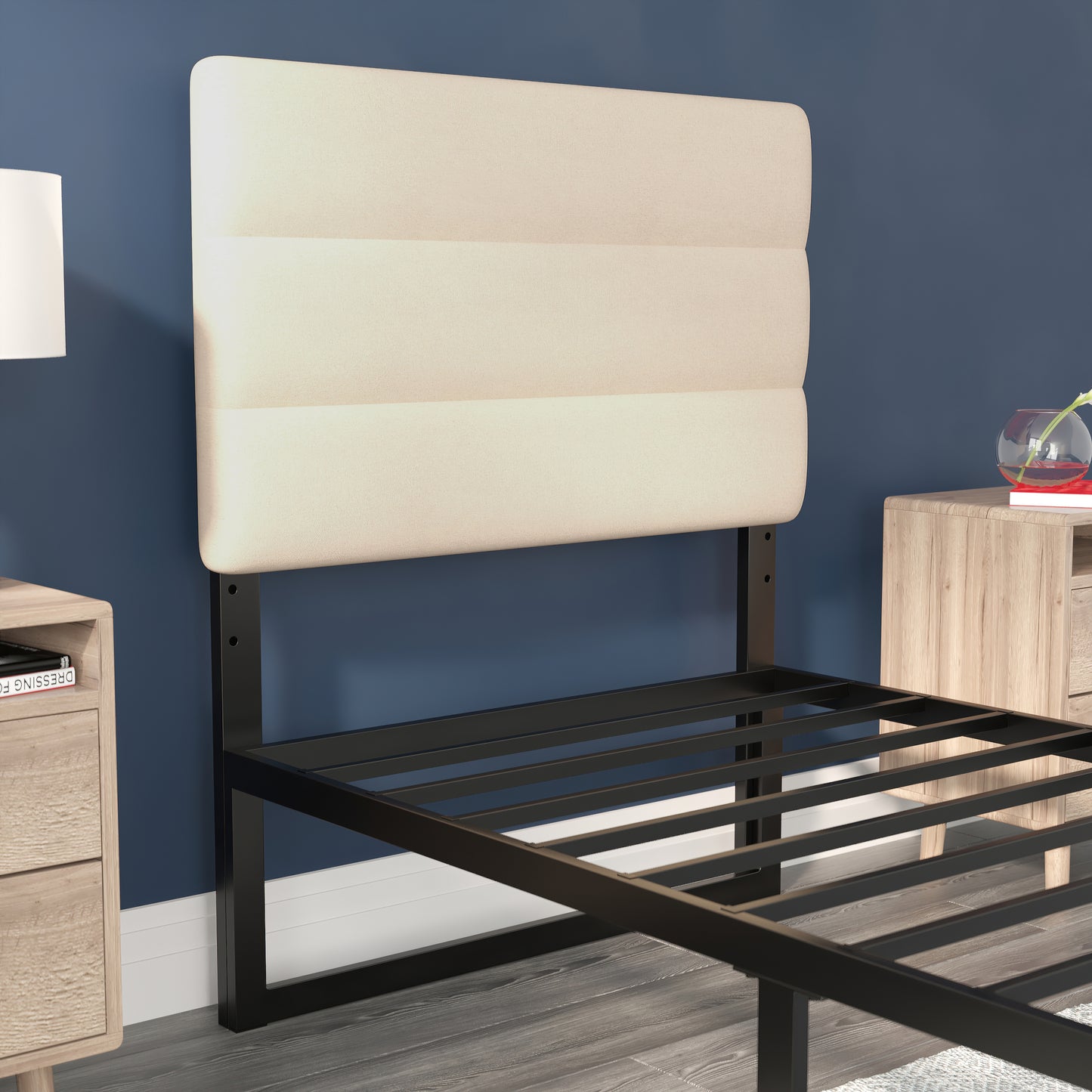 Tufted Headboard - Full, King, Queen, Twin - Blue, Cream, Gray, Taupe