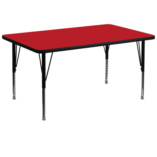 36x72 REC Red Activity Table XU-A3672-REC-RED-H-P-GG