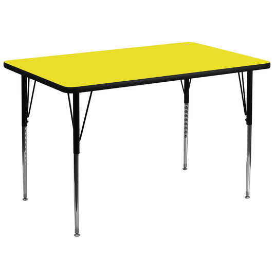 36x72 Yellow Activity Table XU-A3672-REC-YEL-H-A-GG