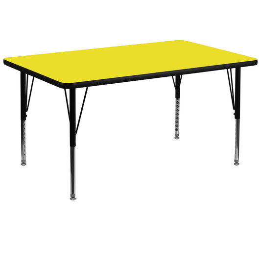 36x72 Yellow Activity Table XU-A3672-REC-YEL-H-P-GG