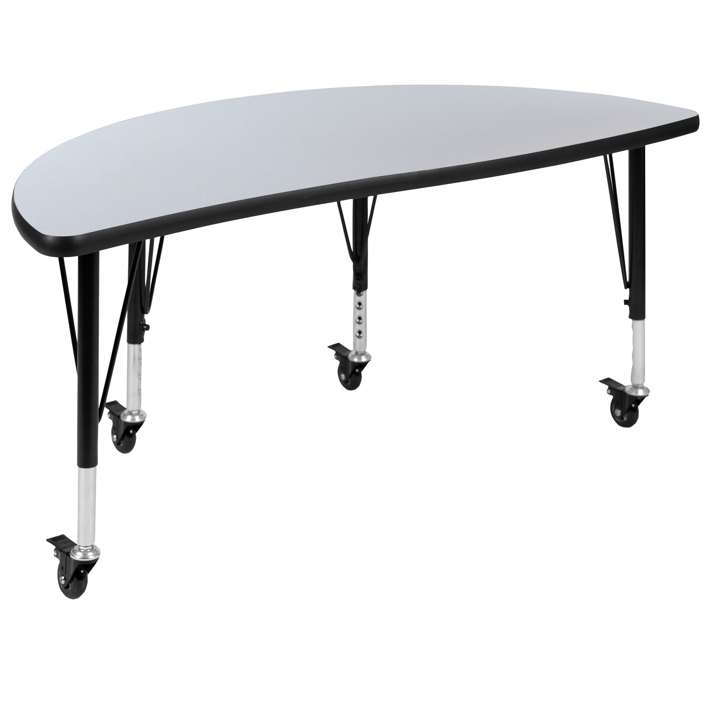 3PC 76" Oval Grey Table Set XU-GRP-A3048CON-48-GY-T-P-CAS-GG