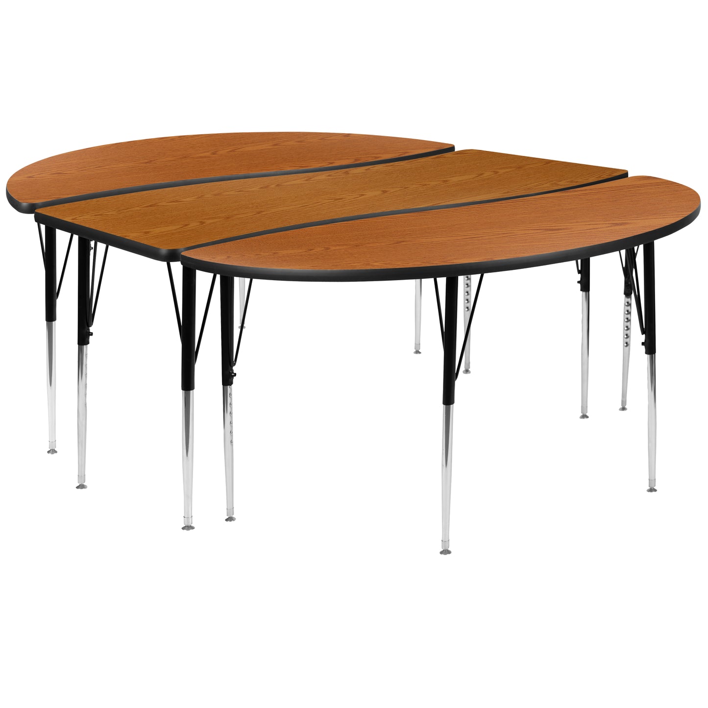 3PC 86" Oval Oak Table Set XU-GRP-A3060CON-60-OAK-T-A-GG