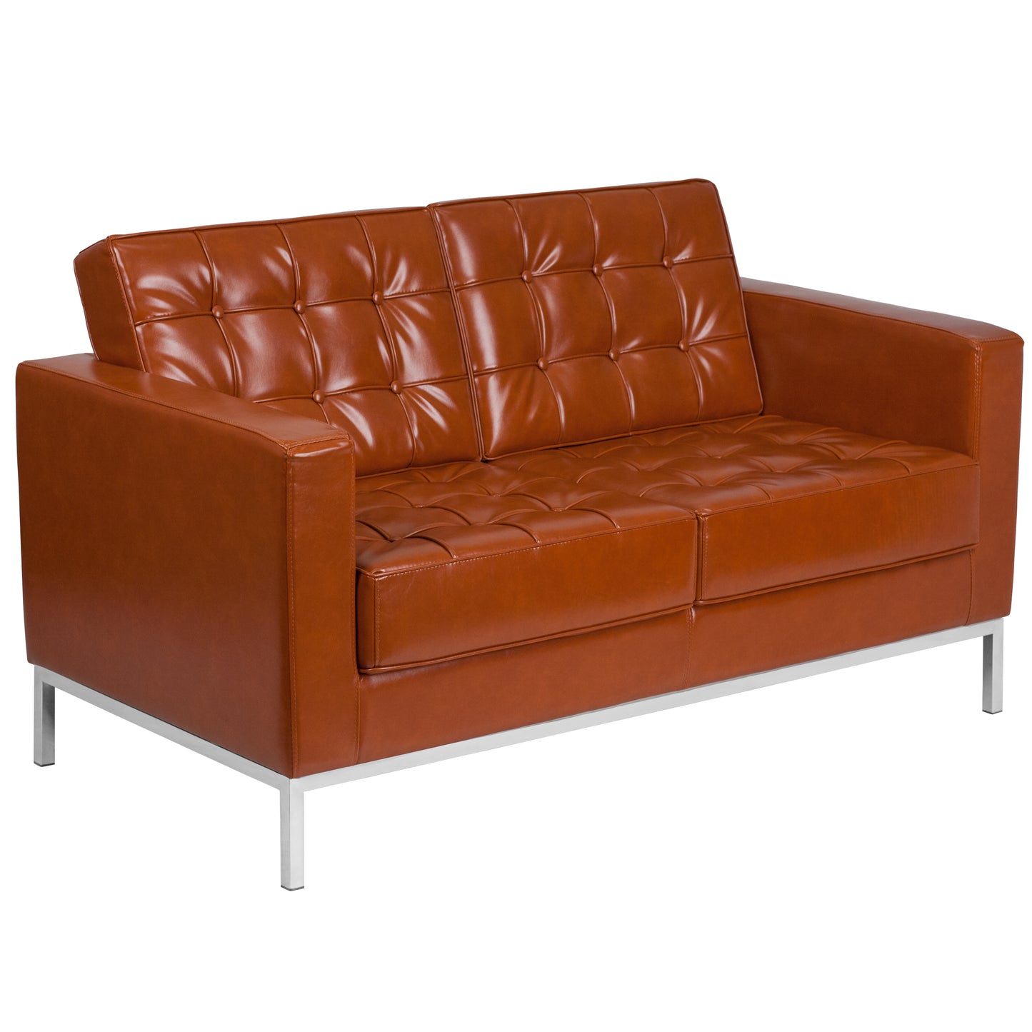 Cognac Leather Loveseat ZB-LACEY-831-2-LS-COG-GG