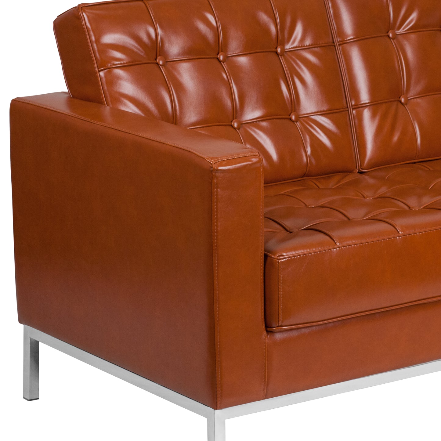 Cognac Leather Loveseat ZB-LACEY-831-2-LS-COG-GG